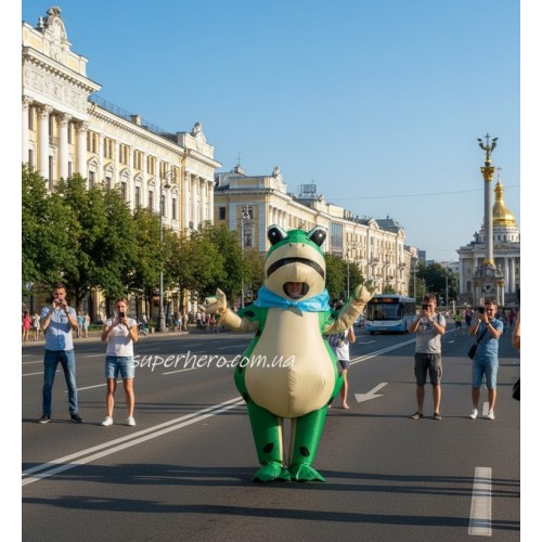 Жабка лягушка надувная с шарфом и пятнами